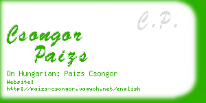 csongor paizs business card